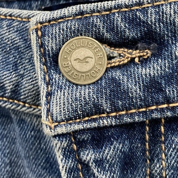 Hollister Vintage Straight Jeans Womens 21S Ultra High Rise Denim Distressed 90s - Picture 3 of 11